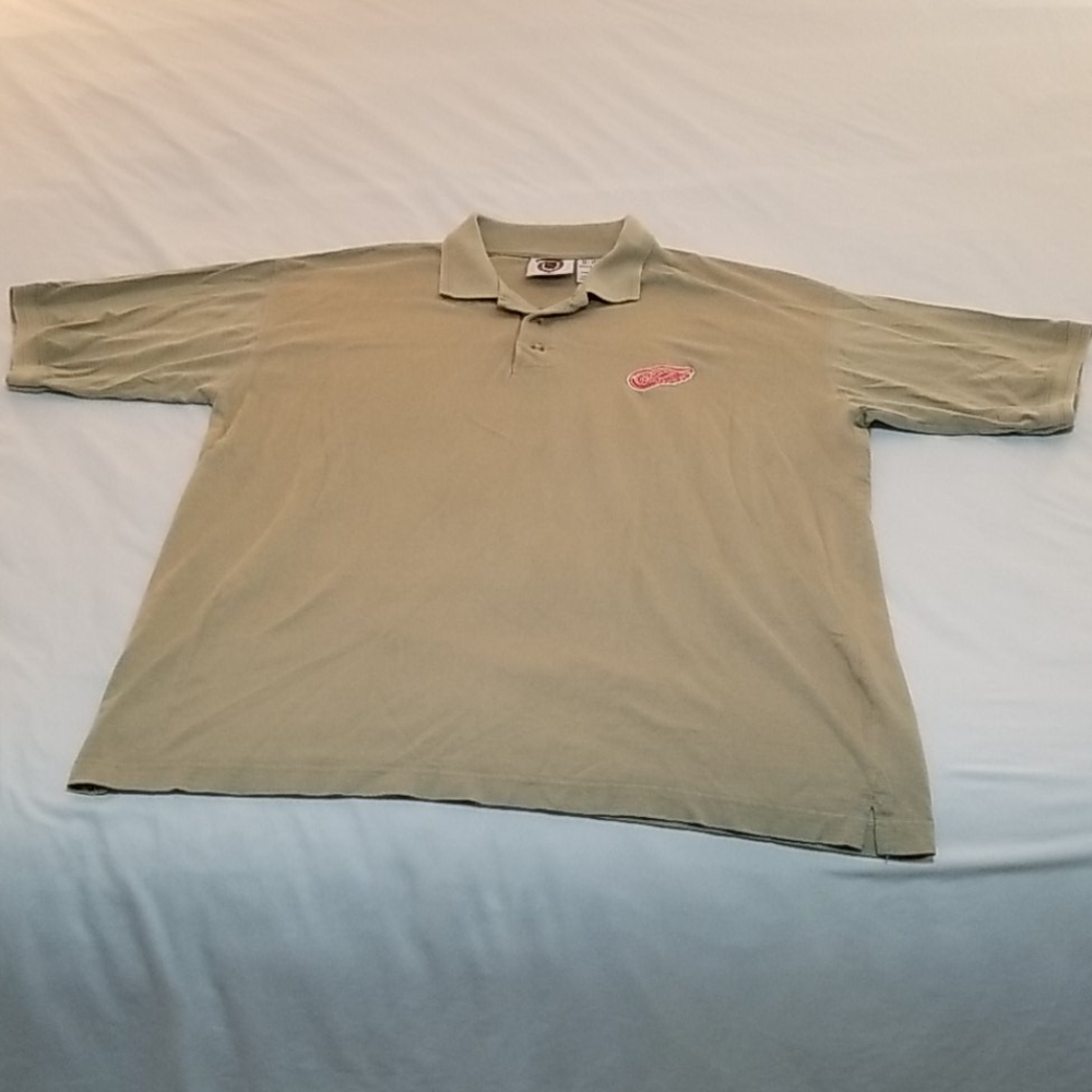 NHL Pro Edge Red Wings Mens Collard Shirt Size L